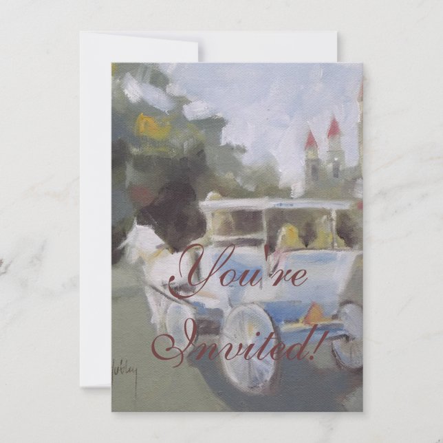 Tur med hästdroska sightseeing inbjudningar (Framsida)