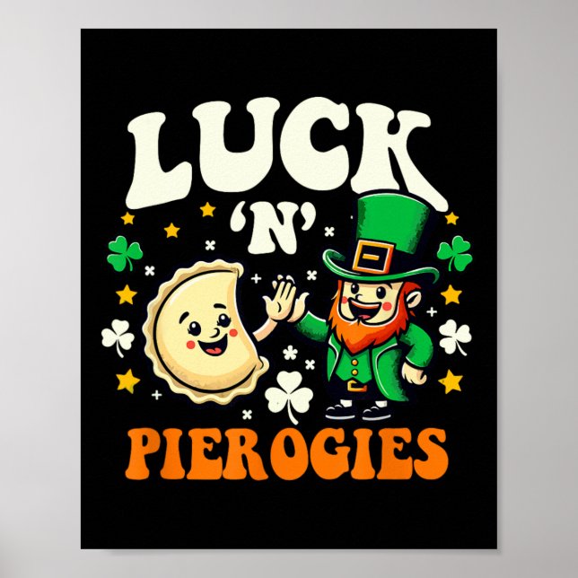 Tur N Pierogi Rolig Polska Irländsk St Patricks Da Poster (Framsidan)