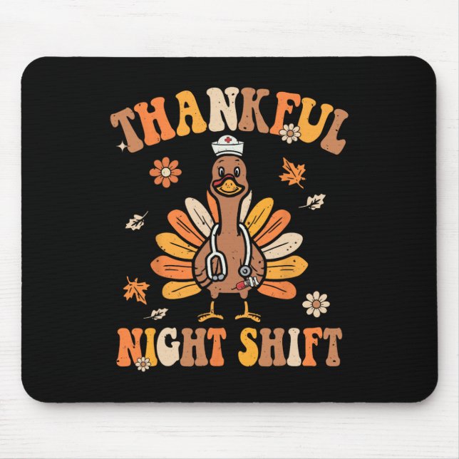 Tur Night Shift Nurse Groovy Thanksgiving Tur Musmatta (Framsidan)
