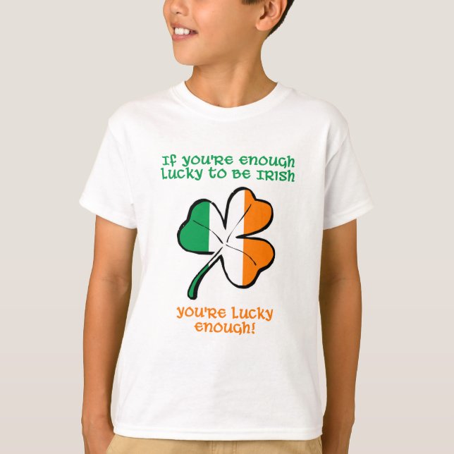 Tur nog så lycklig att vara irländsk t shirt (Framsida)