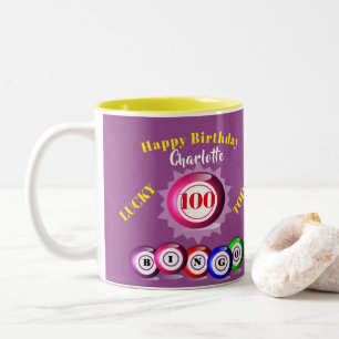 Tur nummer Bingo Thed Birthday Två-Tonad Mugg