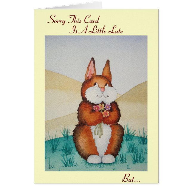 Tur och blommor som fötts upp på årsdagen hälsningskort (Framsidan)