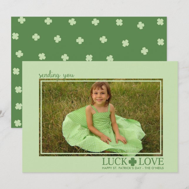 Tur och Kärlek St. Patrick's Day Foto Cards (Fram/baksida)