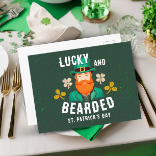 Tur och skäggig St. Patrick's Day Leprechaun Helg Vykort