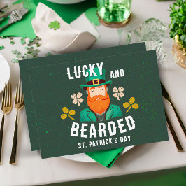 Tur och skäggig St. Patrick's Day Leprechaun Julkort