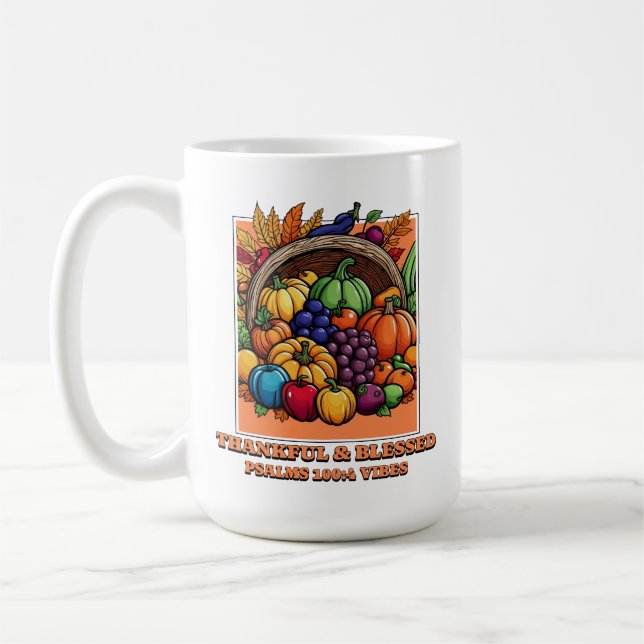 Tur och välsignad - Psalms 100:4 Vibes Kaffemugg (Vänster)