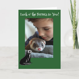 Tur o'the Ferrets Ferret St. Patrick's Day Helgkort
