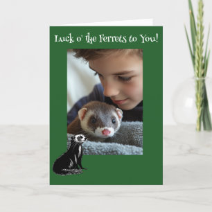 Tur o'the Ferrets Ferret St. Patrick's Day Helgkort