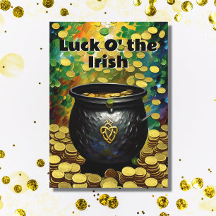 Tur O'the Irish St. Patrick's Day Pot of Guld Kort