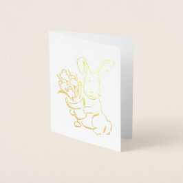 Tur Påskhare Hårddisk med blomkrukkort Folierat Kort