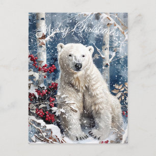 Tur Polar Bear Vinter Jul Helg Vykort