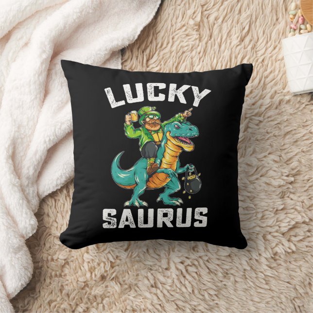 Tur Saurus Dinosaur T Rex St Patricks Dag Kudde (Filt)