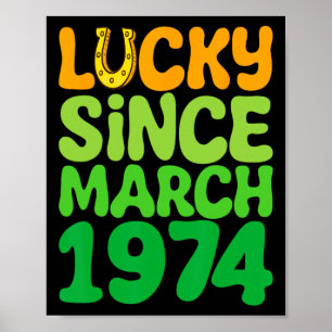 Tur sedan mars 1974 Födelsedag 50-års St Patricks Poster