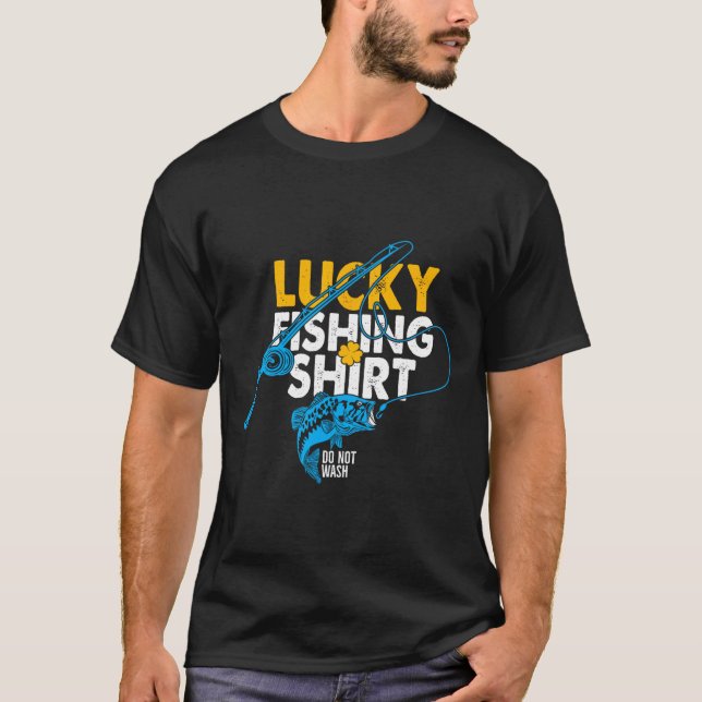Tur Shirt För Lycklig Fiske Blöt Inte För En Fiska T (Framsida)