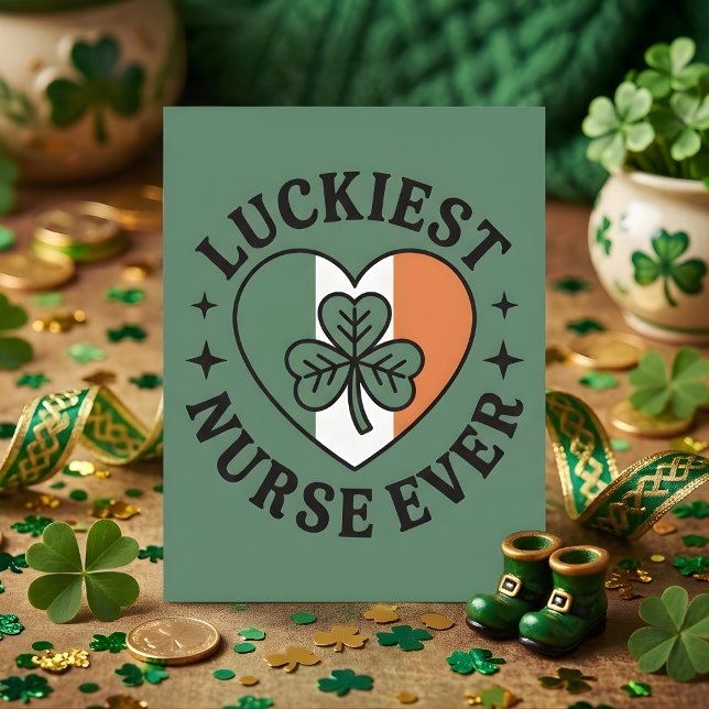 Tur sjuksköterska någonsin Irländsk Shamrock konst Julkort (Skapare uppladdad)