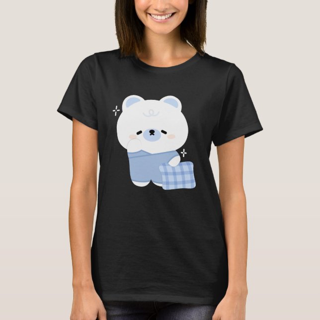 Tur Sömnig Polar Bear T Shirt (Framsida)