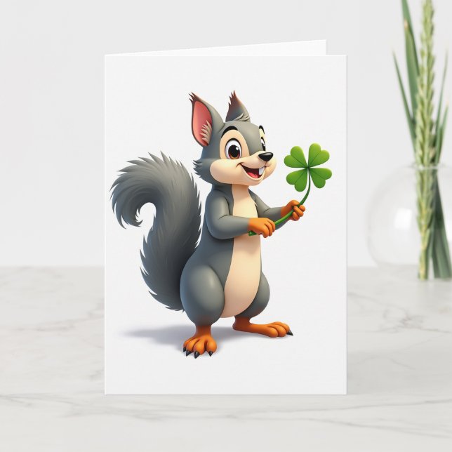 Tur Squirrel Klöver Kort (Framsida)