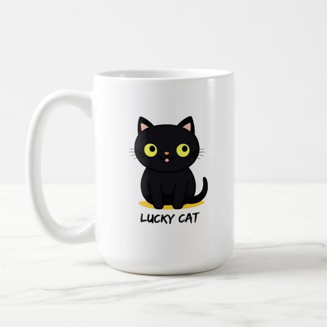 Tur Svart Katt Kaffemugg (Vänster)