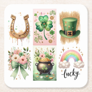 Tur-symboler, St. Patrick's Day Pappersunderlägg Underlägg Papper Kvadrat