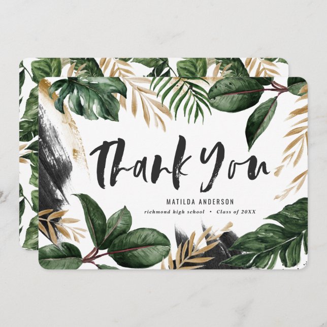 Tur tack för det ptropiska studenten-kortet (Fram/baksida)