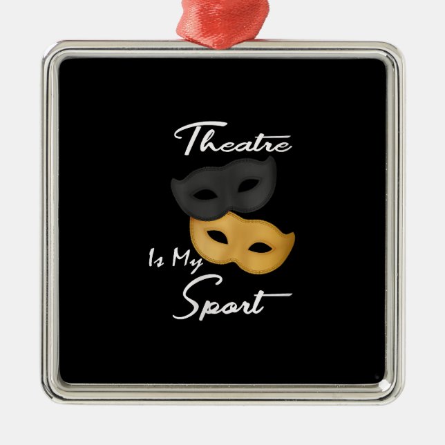 Tur teater Mask Gift för kvinnliga skådespelare Julgransprydnad Metall (Framsidan)