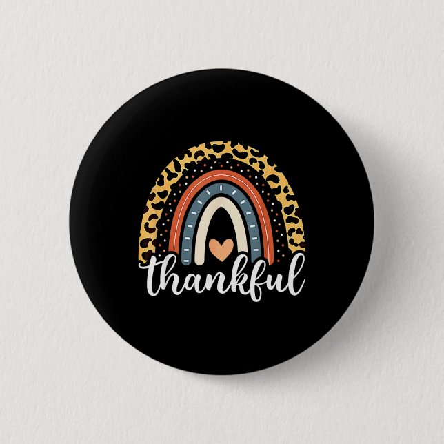 Tur Thanksgiving Rainbow Leopard Skriv ut Knapp (Framsida)