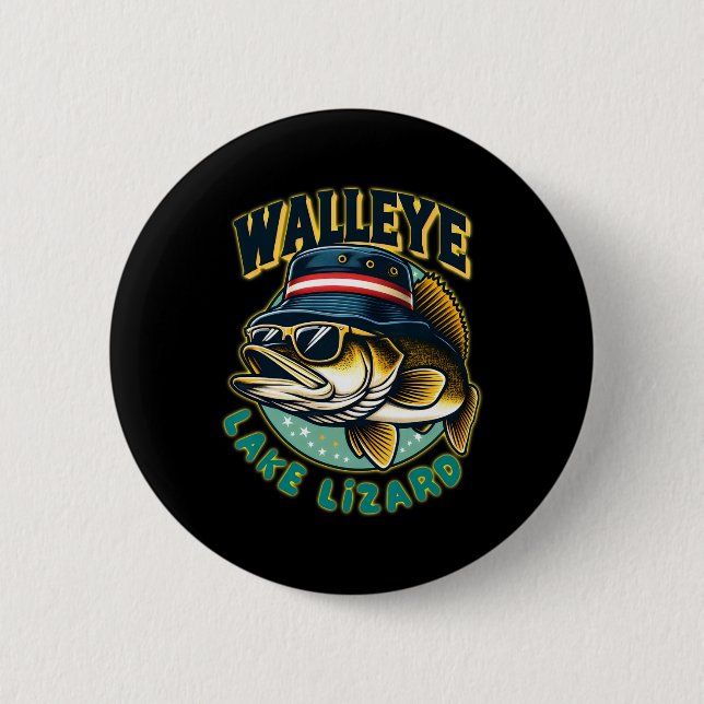 Tur Walleye Lake ödla Fiske  Knapp (Framsida)