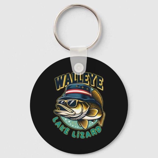 Tur Walleye Lake ödla Fiske  Nyckelring (Framsida)