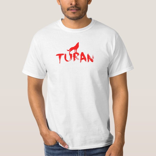 Turan red Wolf Design T Shirt (Framsida)