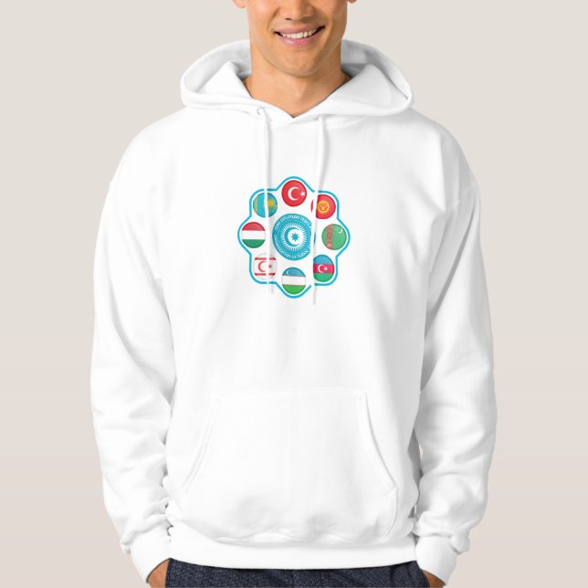 Turan Turkic States Kreis Design Hoodie (Framsida)