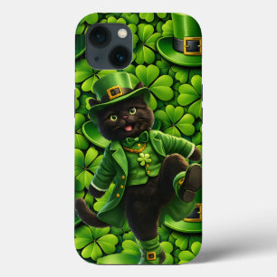 Turande svart katt St. Patrick's Day Pat