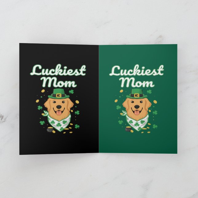Turast Golden Retriever-Mamma St. Patrick's Day  Kort (Inuti)