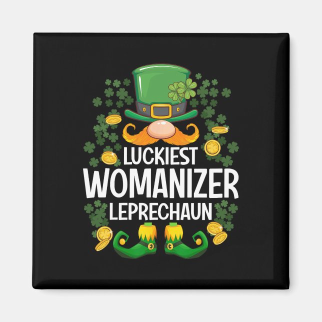 Turast Shamrock Leprechaun St Patricks Day Fest Magnet (Framsidan)