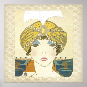 Turbaned affisch för Poiret 1900smode