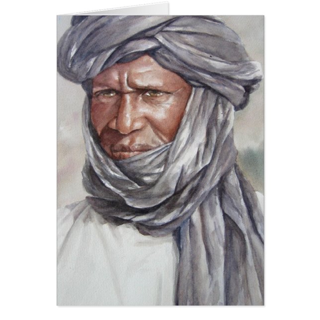 Turbaned man för Tuareg Hälsningskort (Framsidan)
