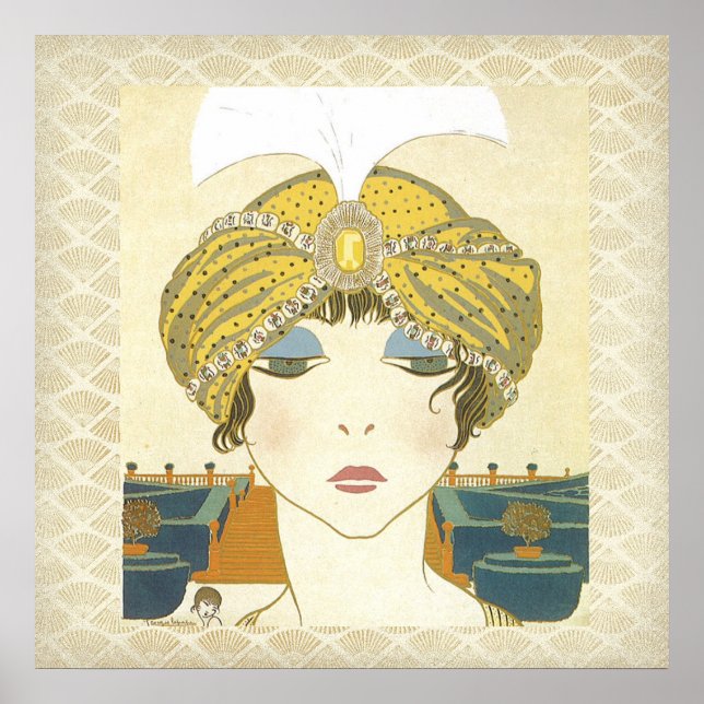 Turbaned Poiret Poster 1900-talet Mode (Framsidan)
