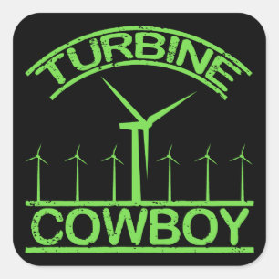 TurbinCowboy Fyrkantigt Klistermärke