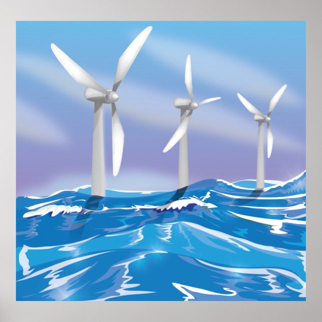 Turbiner i Vinden Sea Power Poster (Framsidan)