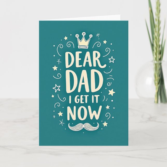 Turblå Dear Dad Insight-kort Kort (Framsida)