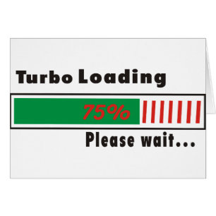 Turbo att ladda behar väntan hälsningskort