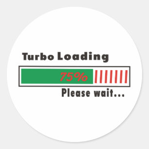 Turbo att ladda behar väntan runt klistermärke