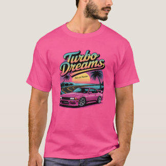 Turbo Dreams Vaporwave JDM Drift Caree present fam T Shirt