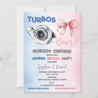 Turbo eller slingor Könsbestämningsfest Inbjudningar