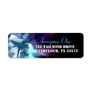 TURBO Force Aircraft-etikett Returadress Etikett