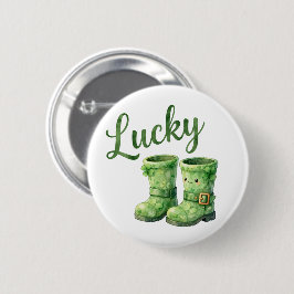 Turbo Lucky Leprechaun Stövlar Vattenfärg Patrick' Knapp