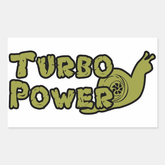 Turbo Power Rektangulärt Klistermärke (Framsida)