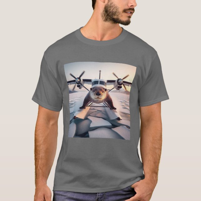 Turbo Prop Twin Engine Flyter Flygplan Bush Kanada T Shirt (Framsida)