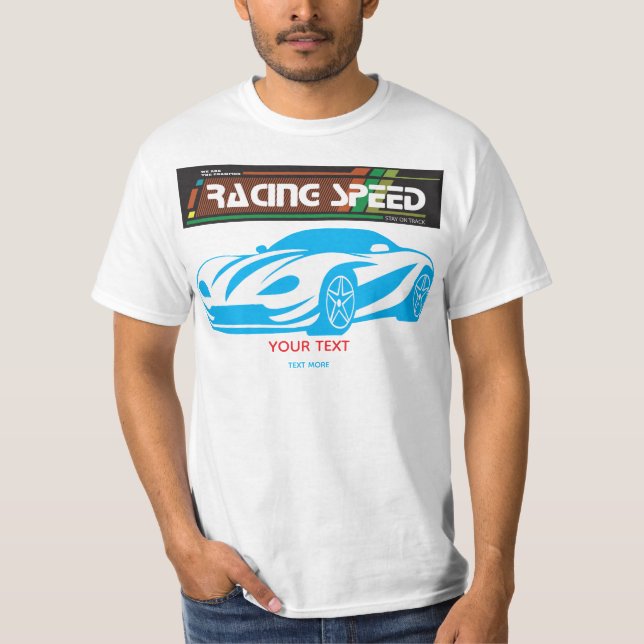 Turbo Racing Speed Car – Performance Auto Art T Shirt (Framsida)