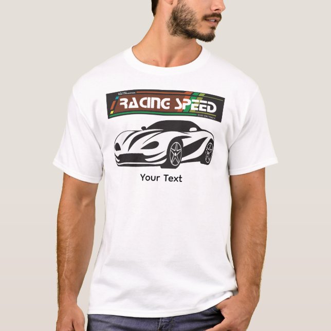 Turbo Racing Speed Car – Performance Auto Art T Shirt (Framsida)