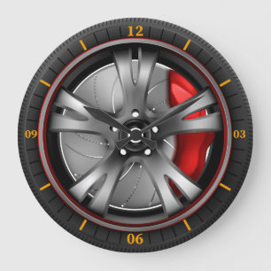 Turbo Spin - Tävla Wheel Wall Art Stor Klocka